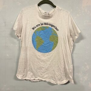 Time and Tru White Tee Shirt with Embroidered Saying